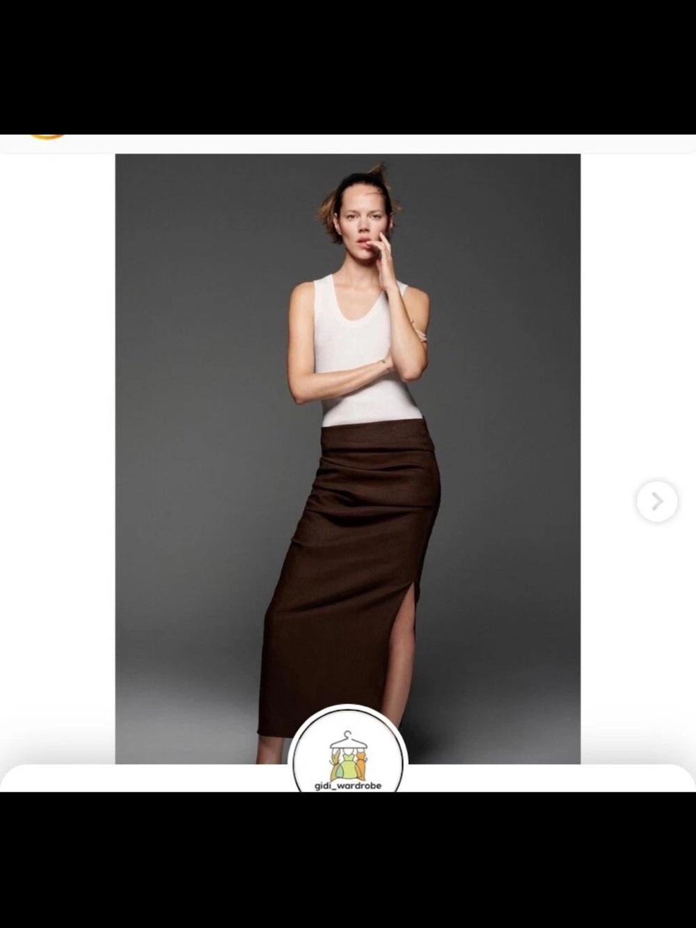 Zara Chocolate Brown Maxi Skirt with Side Slit